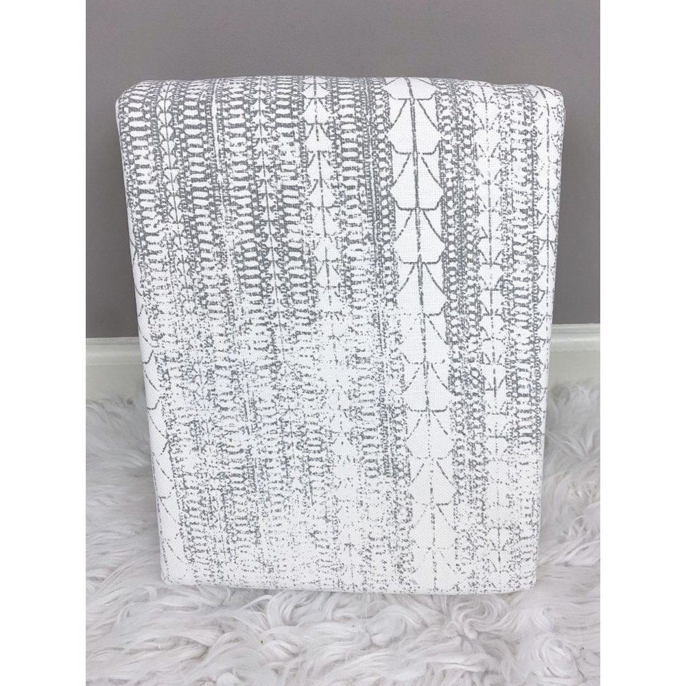 West Elm Echo Print Curtains Set of 2 Platinum Gray Ivory 48"x96" - like new